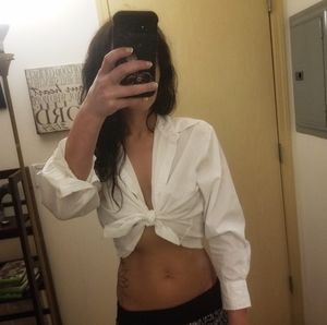 Cropped cotton mens buttom up ( baught this way;)